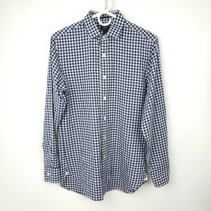 J.Crew Mens Ludlow 120's 2 Ply Long Sleeve Button Down Shirt Size S Blue Gingham